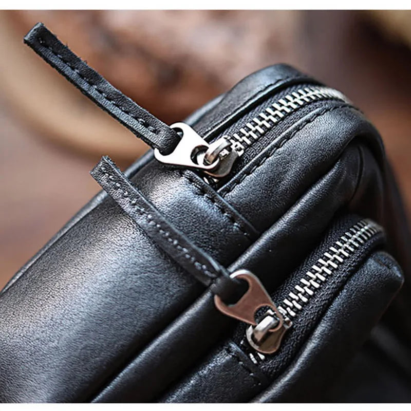 Gland TOO-Sac à bandoulière en cuir tanné végétal pour homme, sac de poitrine multifonctionnel, sac messager décontracté, tendance