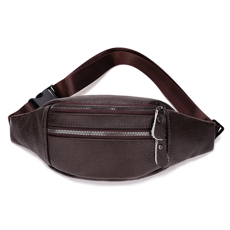 Sac banane cuir 2 poches avant