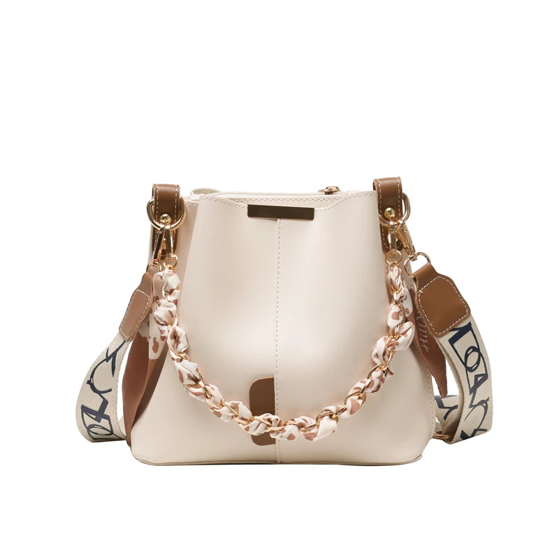 sac de luxe femme sac luxe célèbre marque Sacs à main et bourses pour femmes, en seau, marque, décor écharpe en soie Pure, sangle Large, sac à bandoulière de grande capacité, nouvelle collection, 2022
