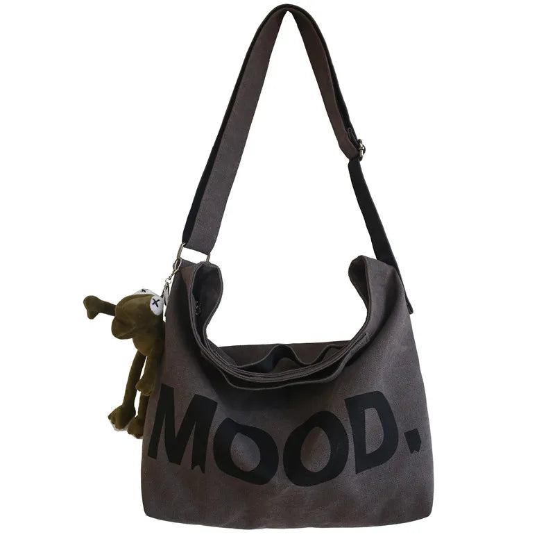sac a main femme sac de cours grand sac à main femme sac bandouillere femme Sac fourre-tout en toile de qualité pour femmes, fourre-tout de grande capacité avec pendentif, sacoche à bandoulière