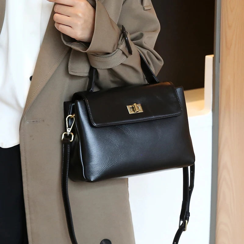 Sac fourre-tout en cuir de vachette véritable pour femme, sac à main en cuir souple pour femme, sacs à bandoulière à la mode, designer de luxe, initié féminin