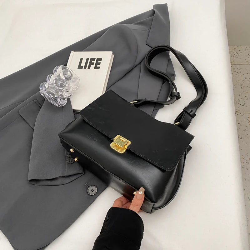 MOODS-Sacs à bandoulière rétro pour femmes, cuir PU souple, sac fourre-tout à rabat lancé, sacs de messager de luxe, dernier créateur de mode, 2024
