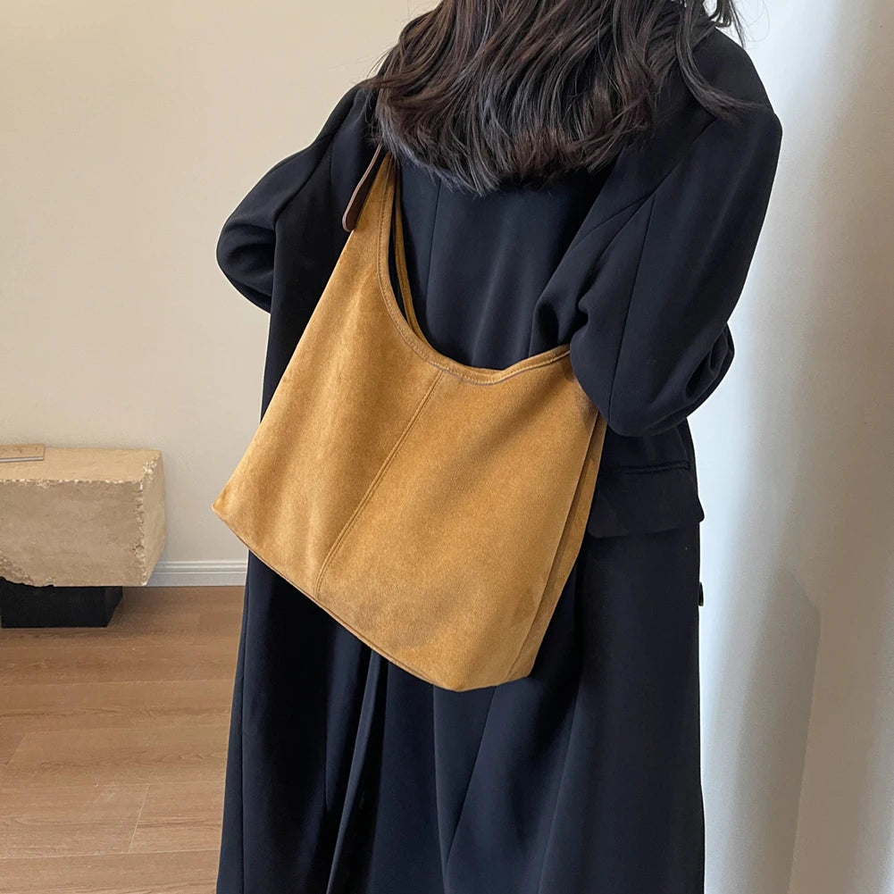Sac à bandoulière en daim pour femmes, sac à bandoulière élégant, grande capacité, sac à poignée supérieure, sangle réglable, sac Hobo chic, sac de transport quotidien