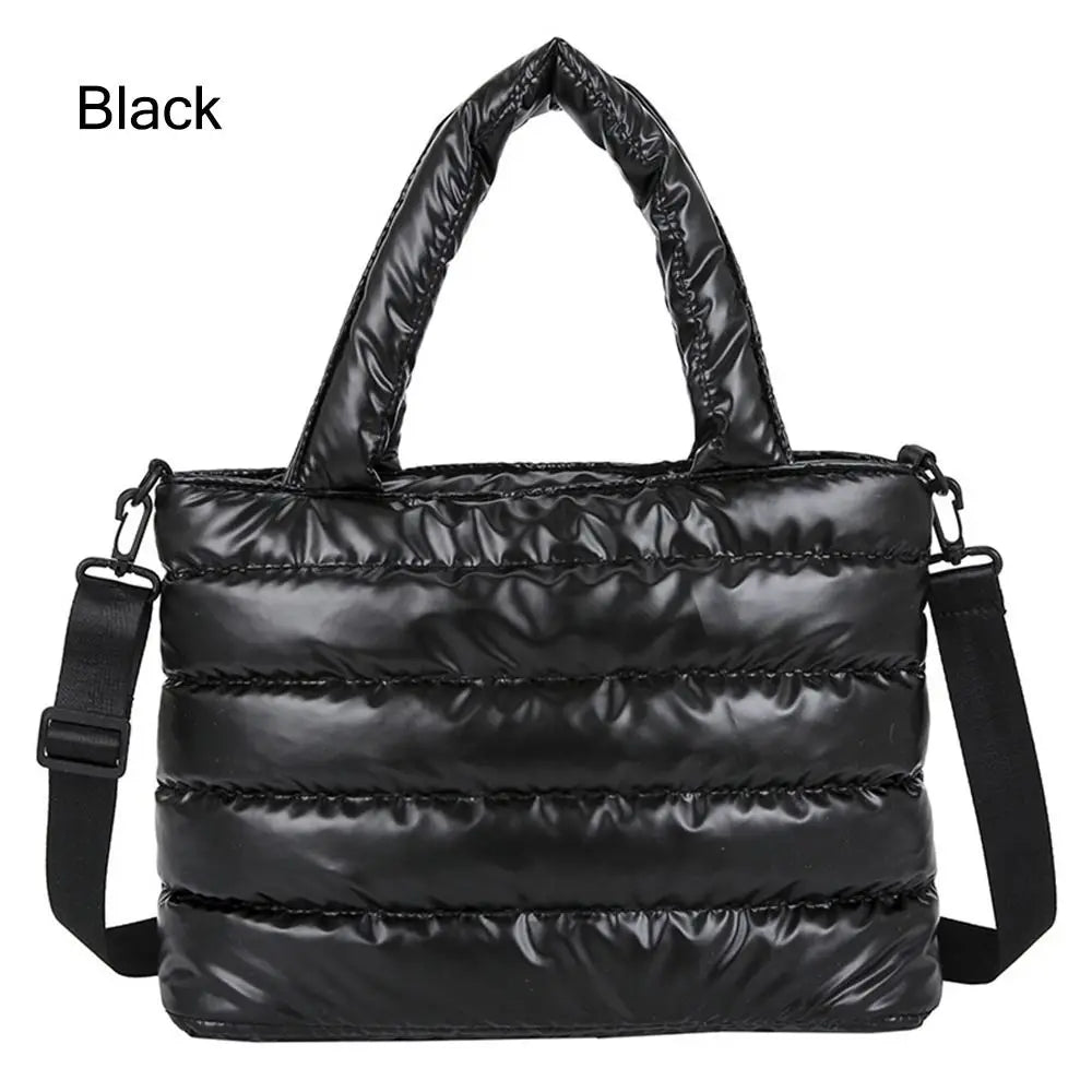 Sac fourre-tout bouffant pour femmes, sac à main bouffant matelassé léger en coton rembourré, sac à bandoulière rembourré en duv