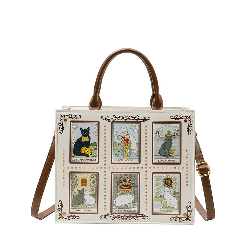 Sacs fourre-tout décontractés de marque pour femme, sacs bandoulière messager pour femme, grands sacs à main féminins, sacs de luxe de créateurs, grands sacs à main à motif chat, sacs à bandoulière