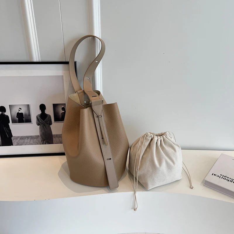 sac de luxe femme sac a maîn femme sacs seau sacs épaule MOODS-Ensembles de sacs rétro initiés pour femmes, fourre-tout 2 en 1, grande capacité, sac à bandoulière, sac à main design, document solide, E27, 2024