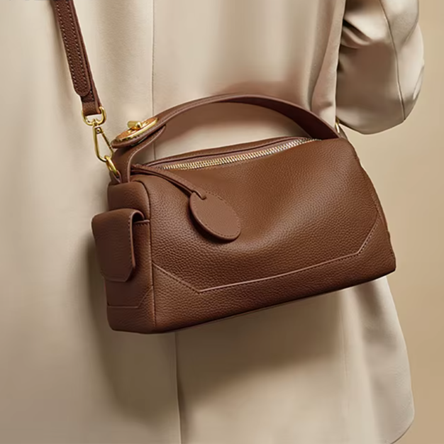 FOXER 2026 Nouveau Sac à Bandoulière pour Femme en Cuir Véritable, Sac à Main Grande Capacité, Sac Bandoulière Polyvalent pour Femme, Sac Oreiller