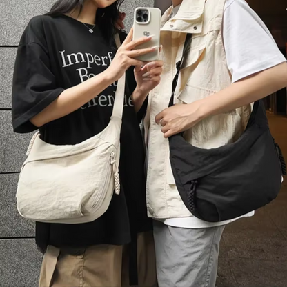 Sac à bandoulière en tissu doux pour femmes, couleur unie, Style étudiant décontracté, grands sacs à main, sacs Hobos pour femmes