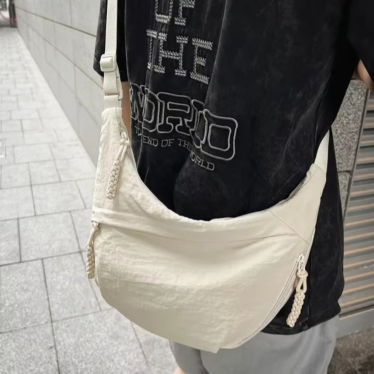 Sac à bandoulière en tissu doux pour femmes, couleur unie, Style étudiant décontracté, grands sacs à main, sacs Hobos pour femmes