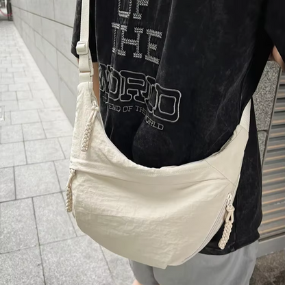 Sac à bandoulière en tissu doux pour femmes, couleur unie, Style étudiant décontracté, grands sacs à main, sacs Hobos pour femmes