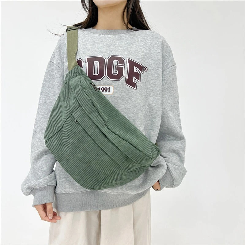 Grand sac banane velours