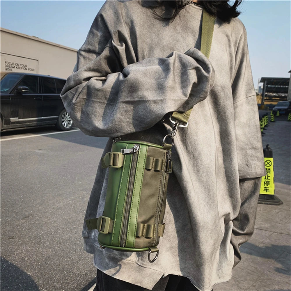 Sacs à bandoulière imperméables en Nylon pour femmes, pochette d'outillage pour Couples, sacs Hip Hop de rue, sacs à main de luxe unisexe, sacoches baril