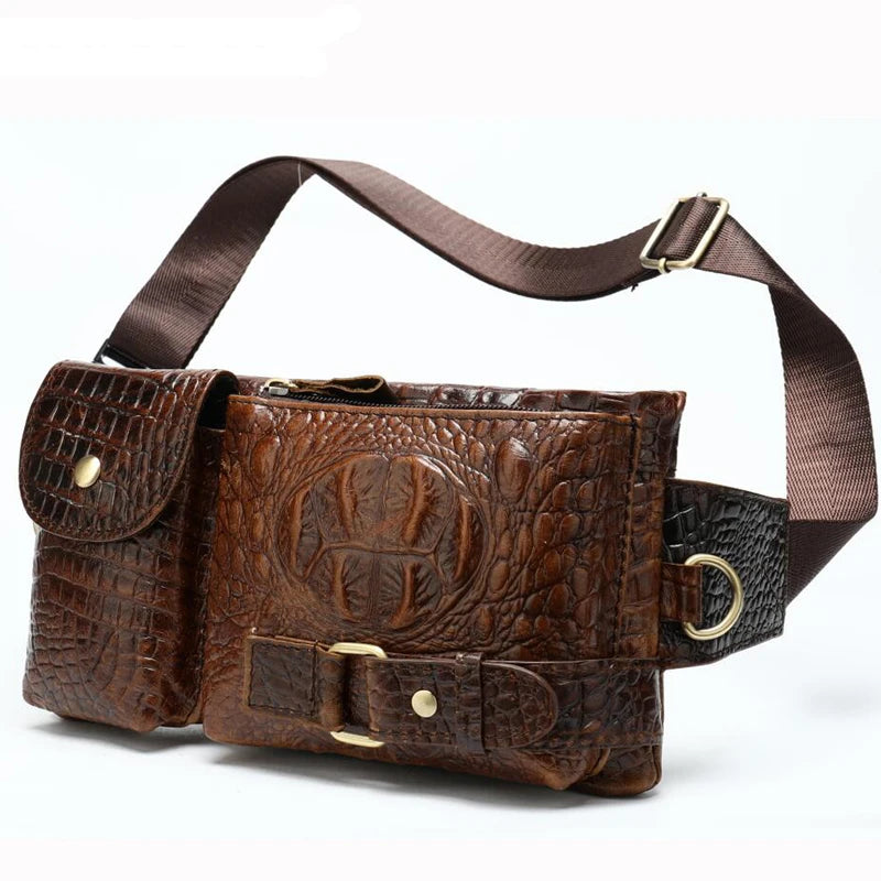 Sac banane cuir croco