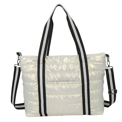 Sacs à main rembourrés en coton pour femmes, grands sacs à bandoulière, espace coton, fourre-tout de grande capacité, sac de shopping, nouvelle collection hiver 2021