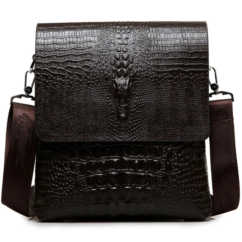 Marque de luxe Alligator hommes sac à bandoulière en cuir affaires Crocodile Grain sac à bandoulière pour hommes sac de messager mâle sacoche décontractée