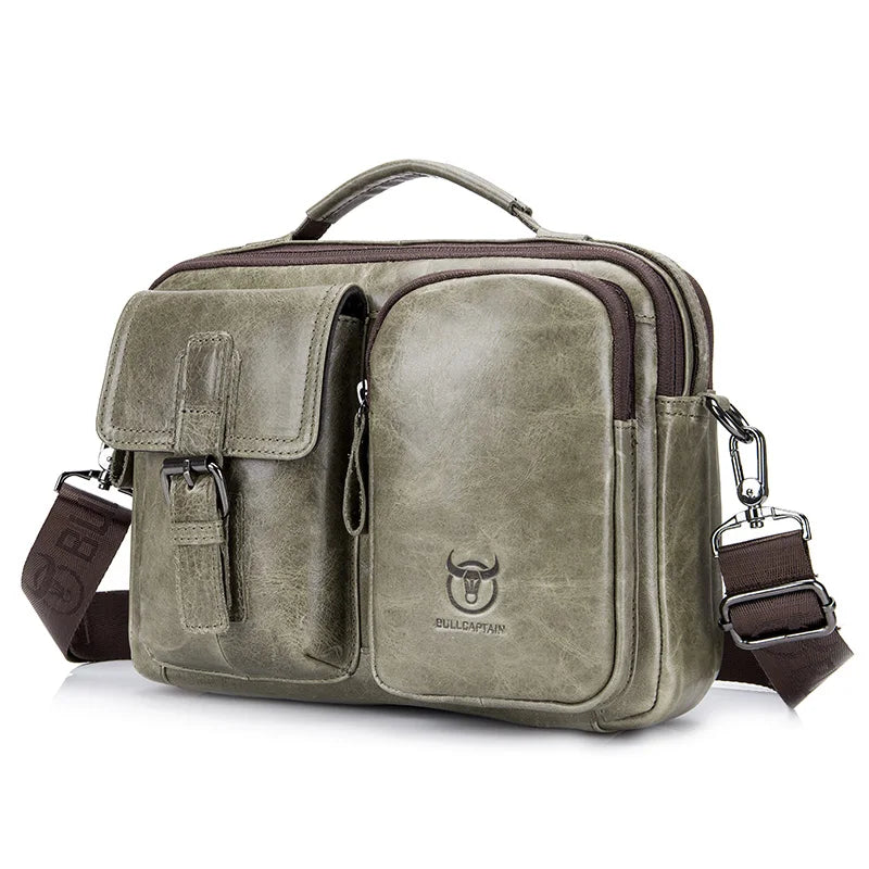 BULLCAPTAIN nouveau sac à bandoulière en cuir véritable pour hommes porte-documents pour hommes sac de messager décontracté mallette d'affaires Style hommes sac à bandoulière