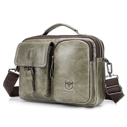 BULLCAPTAIN nouveau sac à bandoulière en cuir véritable pour hommes porte-documents pour hommes sac de messager décontracté mallette d'affaires Style hommes sac à bandoulière