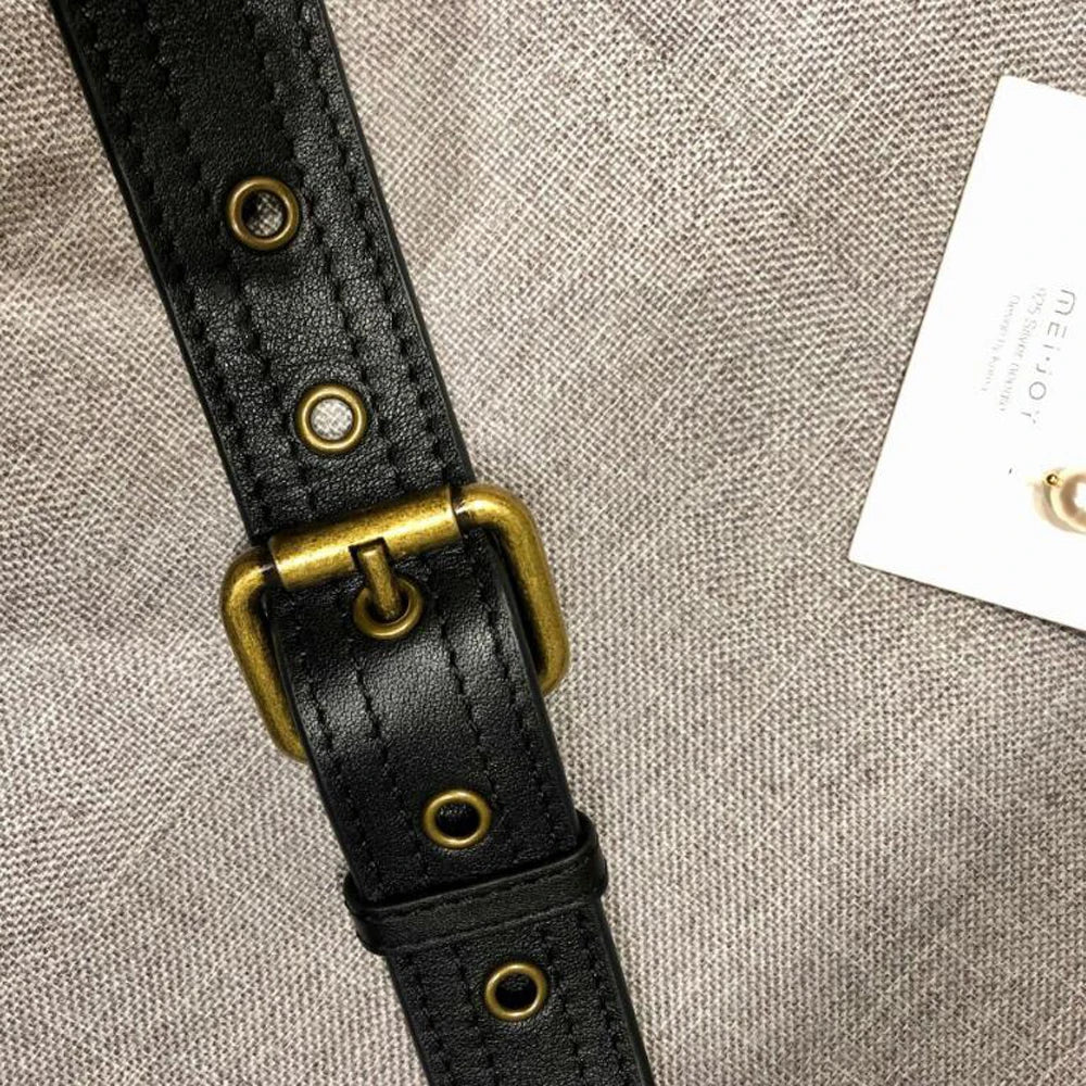 Sac banane cuir noir femme