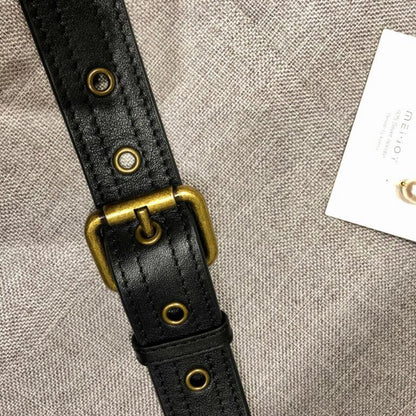 Sac banane cuir noir femme