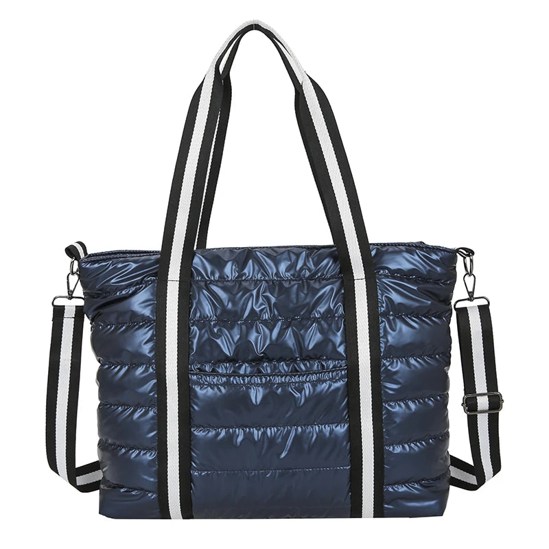Sacs à main rembourrés en coton pour femmes, grands sacs à bandoulière, espace coton, fourre-tout de grande capacité, sac de shopping, nouvelle collection hiver 2021
