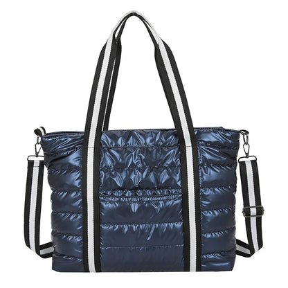 Sacs à main rembourrés en coton pour femmes, grands sacs à bandoulière, espace coton, fourre-tout de grande capacité, sac de shopping, nouvelle collection hiver 2021