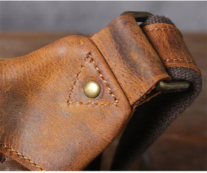 Sac banane cuir marron