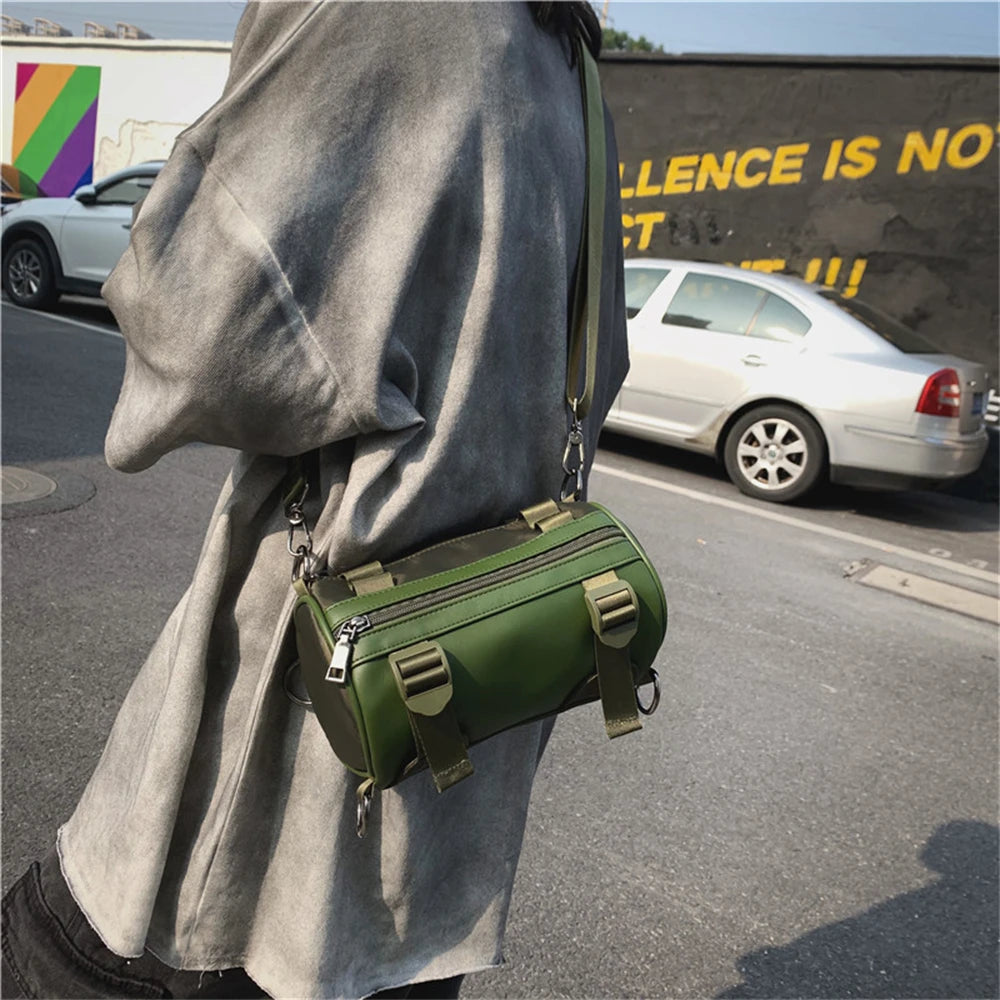 Sacs à bandoulière imperméables en Nylon pour femmes, pochette d'outillage pour Couples, sacs Hip Hop de rue, sacs à main de luxe unisexe, sacoches baril