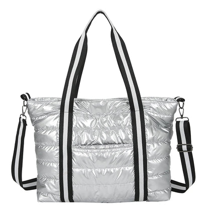 Sacs à main rembourrés en coton pour femmes, grands sacs à bandoulière, espace coton, fourre-tout de grande capacité, sac de shopping, nouvelle collection hiver 2021