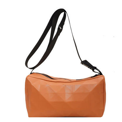 Grands sacs à motif géométrique pour femmes, sac à bandoulière en cuir PU de couleur Pure pour filles, fourre-tout Boston décontracté pour voyage de rue