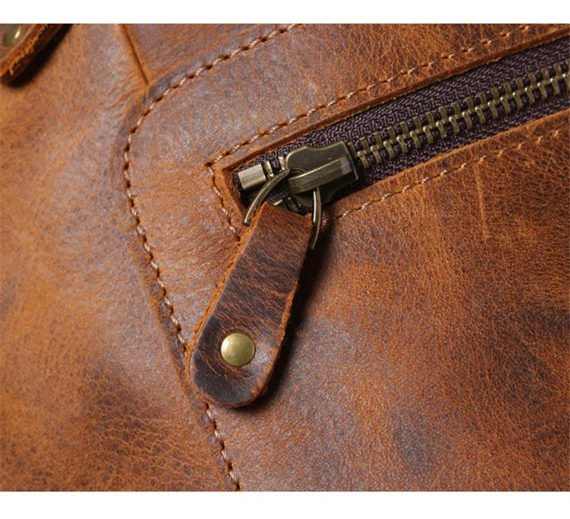 Sac banane cuir marron