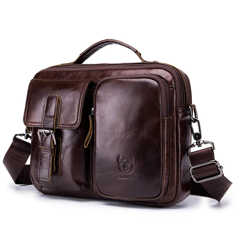 BULLCAPTAIN nouveau sac à bandoulière en cuir véritable pour hommes porte-documents pour hommes sac de messager décontracté mallette d'affaires Style hommes sac à bandoulière