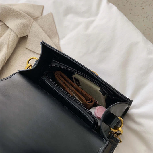 Sac à bandoulière de couleur Pure pour femmes, Mini sac carré Vintage Lux, sacs à main de styliste Texture, nouvelle collection automne 2021