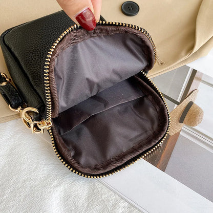 Sacs à main en cuir véritable pour femmes, couleur unie, bandoulière, sac pour téléphone portable, porte-cartes, portefeuille en cuir de vache noir, nouvelle collection 2021