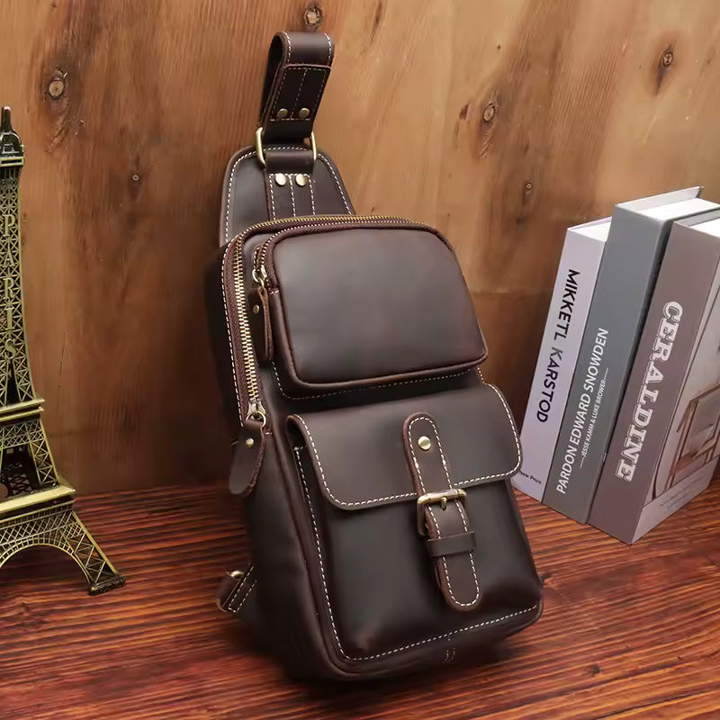 Sac banane homme en cuir
