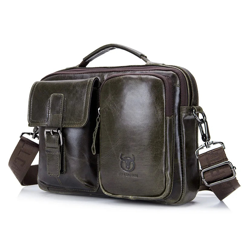 BULLCAPTAIN nouveau sac à bandoulière en cuir véritable pour hommes porte-documents pour hommes sac de messager décontracté mallette d'affaires Style hommes sac à bandoulière