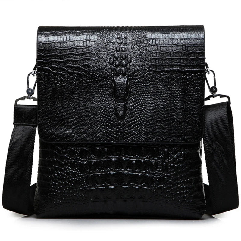 Marque de luxe Alligator hommes sac à bandoulière en cuir affaires Crocodile Grain sac à bandoulière pour hommes sac de messager mâle sacoche décontractée