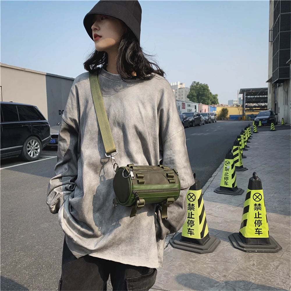 Sacs à bandoulière imperméables en Nylon pour femmes, pochette d'outillage pour Couples, sacs Hip Hop de rue, sacs à main de luxe unisexe, sacoches baril