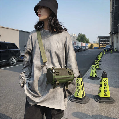 Sacs à bandoulière imperméables en Nylon pour femmes, pochette d'outillage pour Couples, sacs Hip Hop de rue, sacs à main de luxe unisexe, sacoches baril