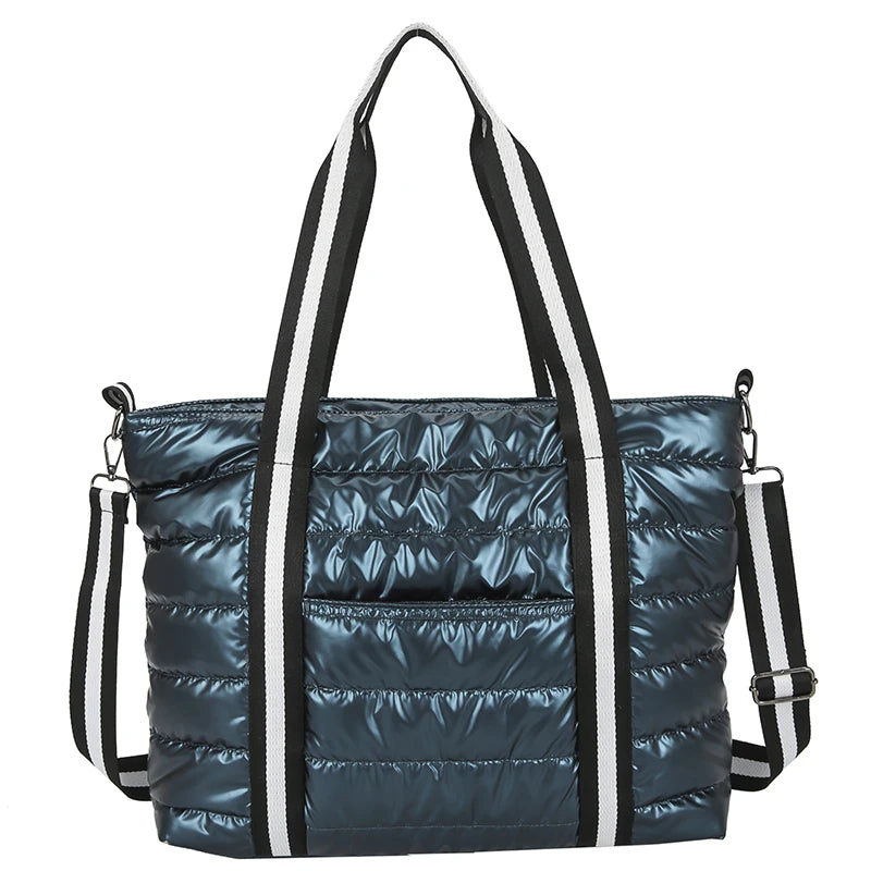 Sacs à main rembourrés en coton pour femmes, grands sacs à bandoulière, espace coton, fourre-tout de grande capacité, sac de shopping, nouvelle collection hiver 2021