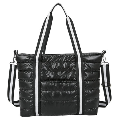 Sacs à main rembourrés en coton pour femmes, grands sacs à bandoulière, espace coton, fourre-tout de grande capacité, sac de shopping, nouvelle collection hiver 2021