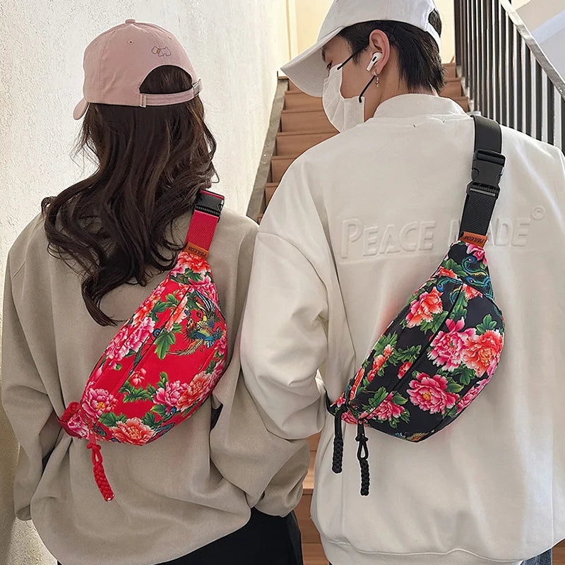 Sac banane à fleurs