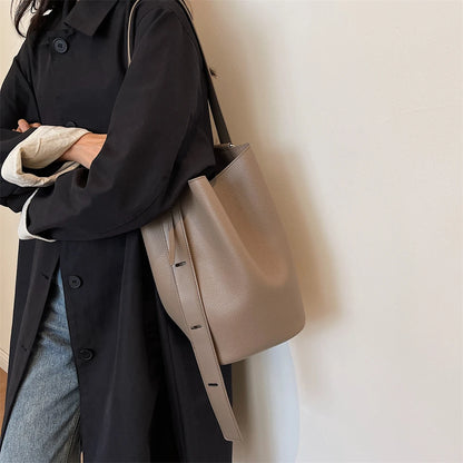 sac de luxe femme sac a maîn femme sacs seau sacs épaule MOODS-Ensembles de sacs rétro initiés pour femmes, fourre-tout 2 en 1, grande capacité, sac à bandoulière, sac à main design, document solide, E27, 2024