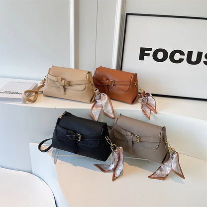 sac a main femme luxe sac de luxe femme haute qualité nouveautés sacs à main MOODS-Sac à bandoulière en cuir PU souple pour femme, motif litchi, ceinture rétro, sac à rabat avec écharpe décorative