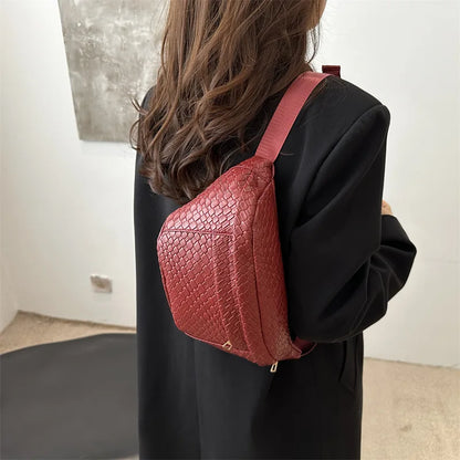 Sac banane cuir tressé