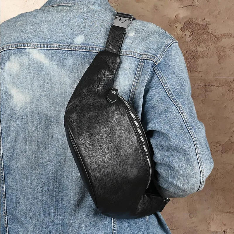 Sac banane cuir grainé