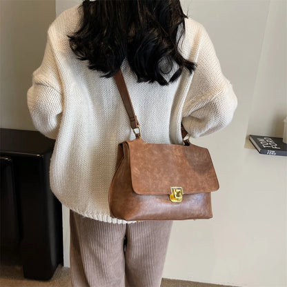 MOODS-Sacs à bandoulière rétro pour femmes, cuir PU souple, sac fourre-tout à rabat lancé, sacs de messager de luxe, dernier créateur de mode, 2024