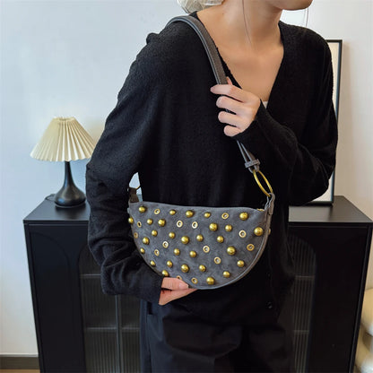 Sac demi-lune daim