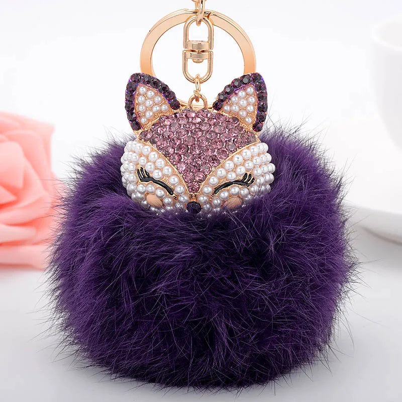 Porte clé fourrure renard