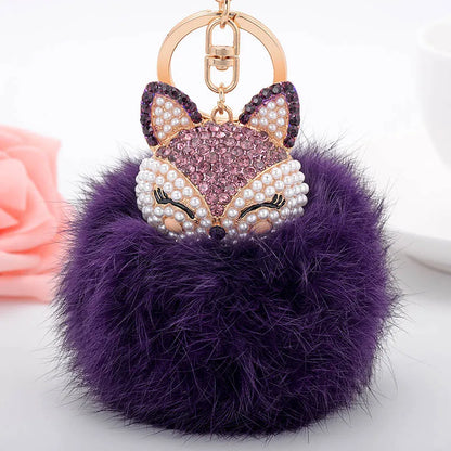 Porte clé fourrure renard