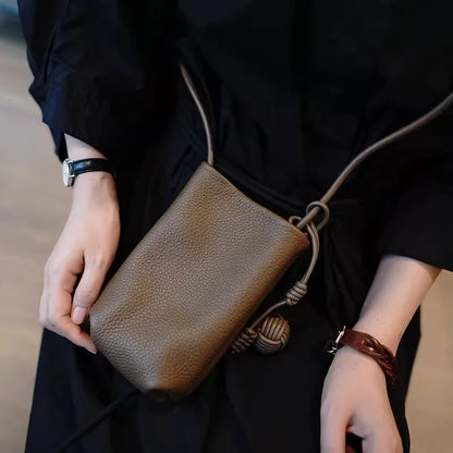 Sac à bandoulière en cuir pour femmes, 1 pièce, Design boule tissée minimaliste, cuir souple, sangle amovible, sac à main à fermeture magnétique
